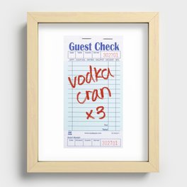 vodka cran guest check Recessed Framed Print