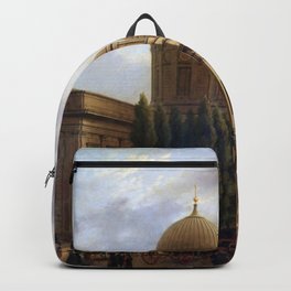 Carl Hasenpflug - The Cathedral in Berlin Backpack | Artprint, Canvas, Old, Oilpaint, Vintage, Frame, Illustration, Decor, Wallart, Painting 
