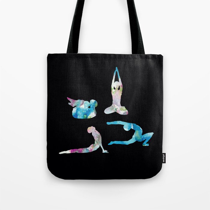 Yoga Watercolour seasons Tote Bag