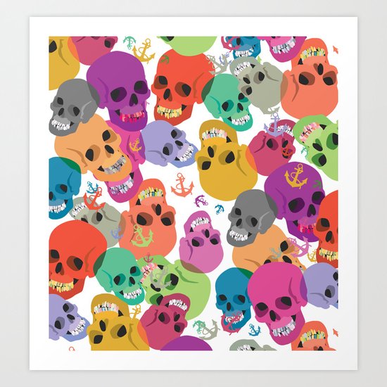 Skulls And Anchors Art Print