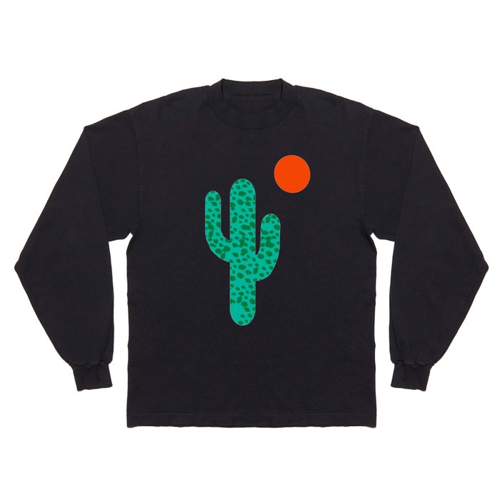 No Foolin - retro throwback neon art design minimal abstract cactus desert palm springs southwest  Long Sleeve T Shirt