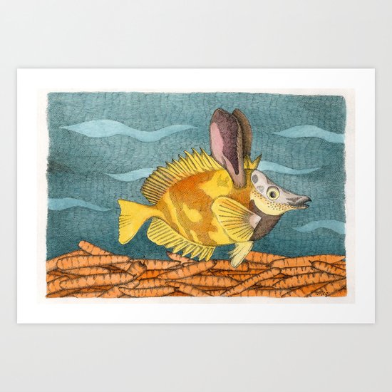 Foxface rabbit fish Art Print