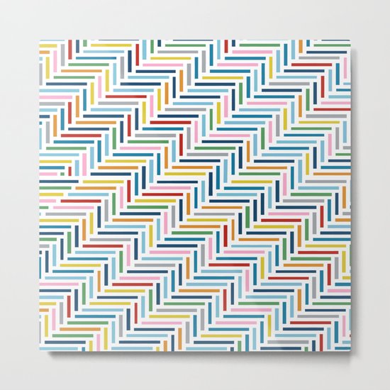 Herringbone Color Metal Print