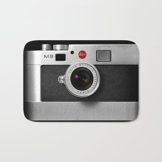 classic retro Black silver Leather vintage camera iPhone 4 4s 5 5c, ipod, ipad case Bath Mat