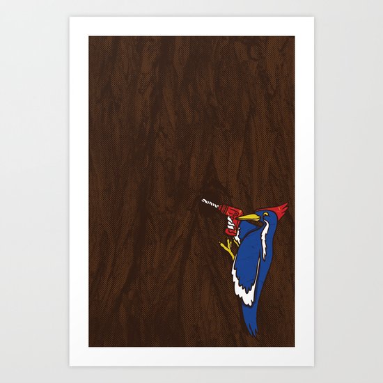 Modern Day Woodpecker Art Print