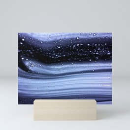 Blue Abstract space waves  Mini Art Print