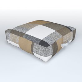 White Plaided Pattern Outdoor Floor Cushion