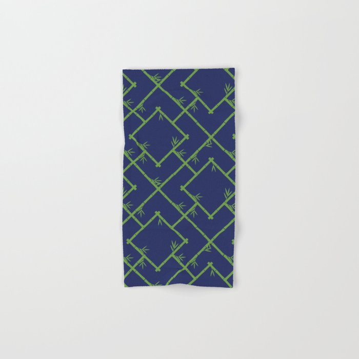 blue and green bath towels