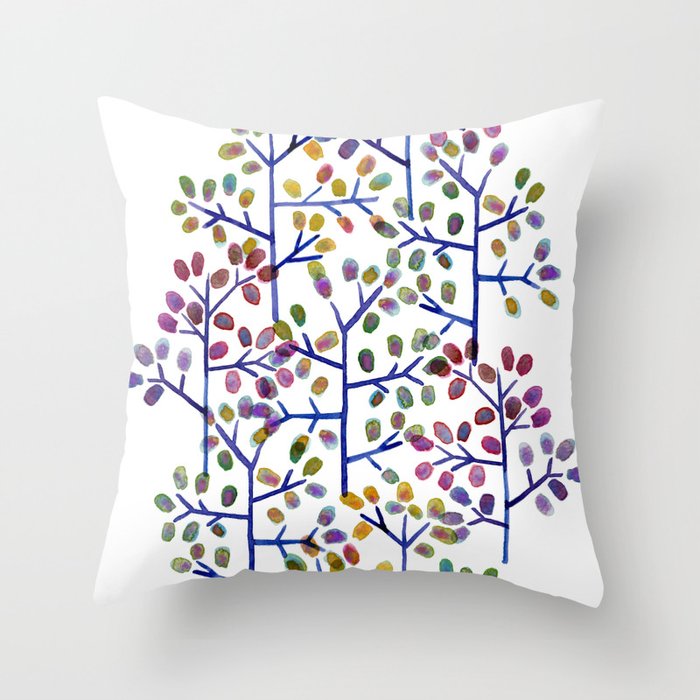 Fall Berries Forest Throw Pillow