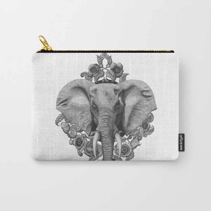 Elephant & Poppies  Carry-All Pouch