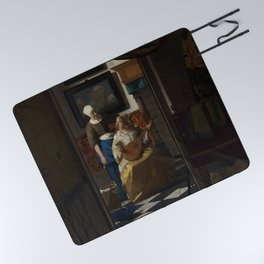 The Love Letter (ca 1669 -1670) by Johannes Vermeer Picnic Blanket