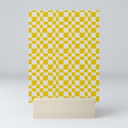 Warped Yellow Checker Mini Art Print