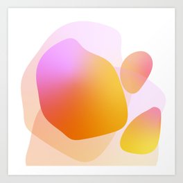 Bubble - Colorful Minimalistic Modern Art Design in Warm Yellow Orange and Pink Art Print