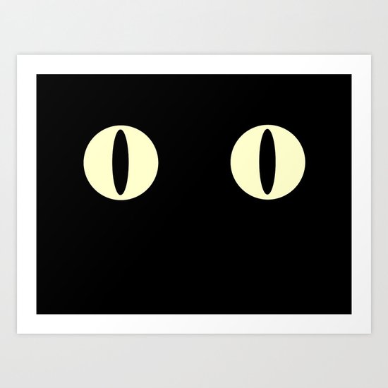 Cat Eyes (Black Cat) Art Print