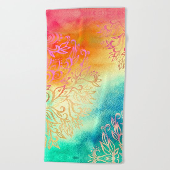 Watercolor Wonderland Beach Towel