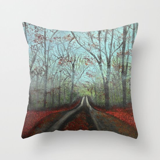 Misty Forest Throw Pillow