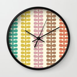 Color vertical fern leaves 2 Wall Clock