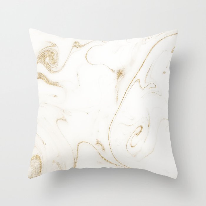 Elegant gold and white marble image Throw Pillow