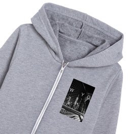 New York City Brooklyn Bridge black and white Kids Zip Hoodie