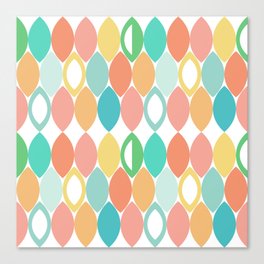 Colourful summer leaves pastel seamless pattern Canvas Print
