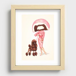 Snow Cake Poodle Pin-Up Recessed Framed Print
