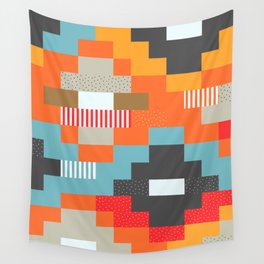 Colorful rectangles with dots Wall Tapestry