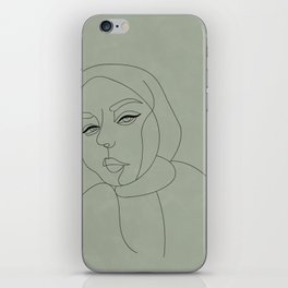 Minimal Line Art - Hijab Woman 1 iPhone Skin