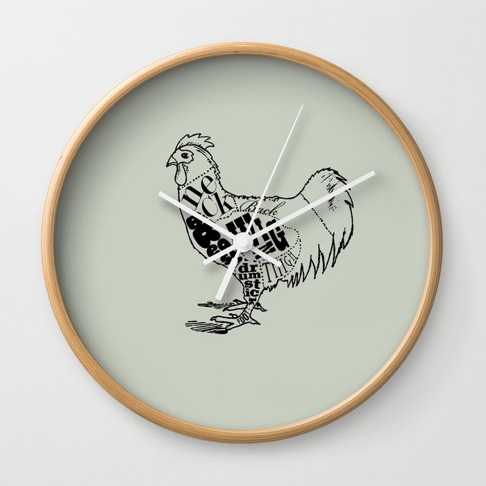 Chicken Cuts Wall Clock