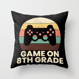 Game On 8th Grade Retro School Throw Pillow