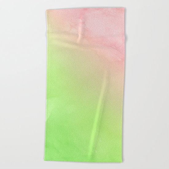 Greenery and Rose Quartz Beach Towel