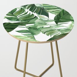 Green leaf watercolor pattern Side Table