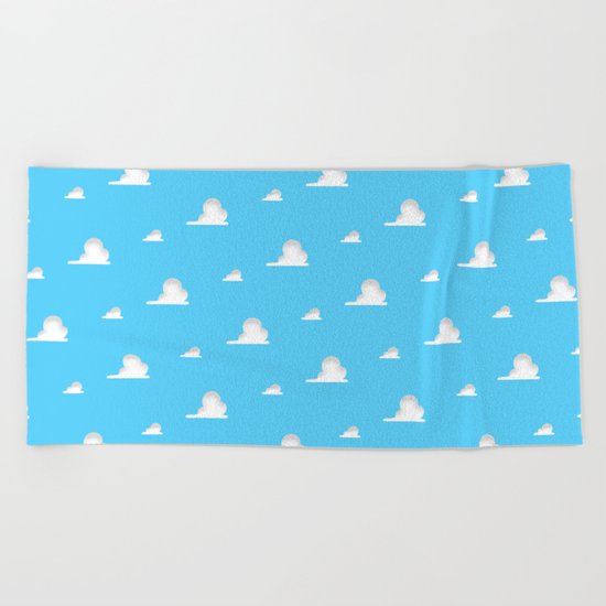 Cartoon Clouds Background Beach Towel By Histrionicole Society6