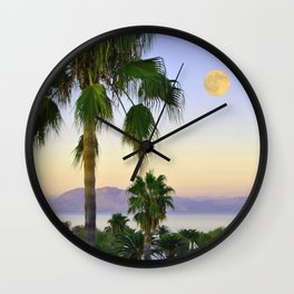 Palms on Full Moon Wall Clock