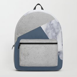 NAVY BLUE MARBLE GRAY GEOMETRIC Backpack