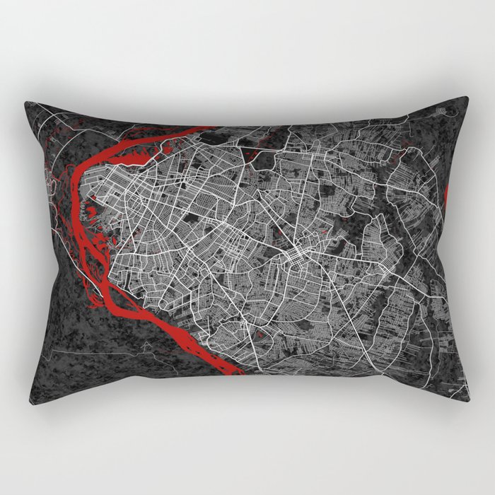 Asunción City Map of Paraguay - Oriental Rectangular Pillow