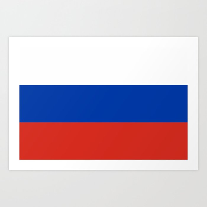 Russian Flag In Red White And Blue Art Print