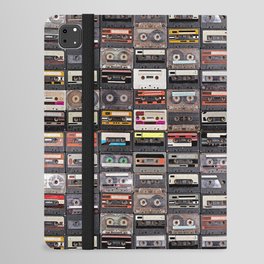 Huge collection of audio cassettes. Retro musical background iPad Folio Case