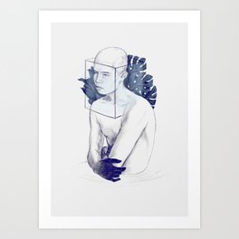 Autumn Art Print | Cold, Cube, Hands, Nature, Greens, Glass, Digital, Beautiful, Drawing, Young 