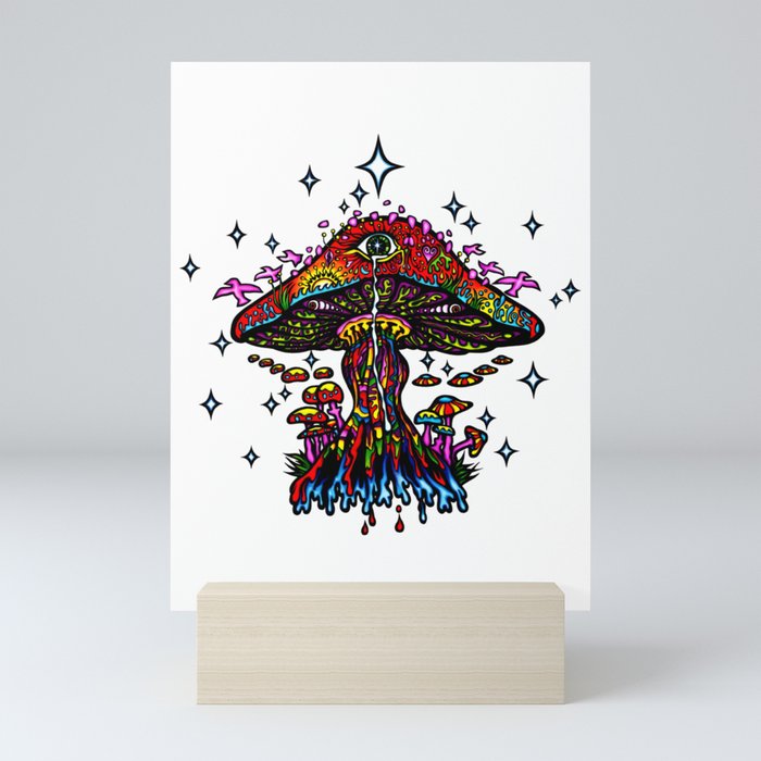 Psychedelic Eye Mushroom Mini Art Print