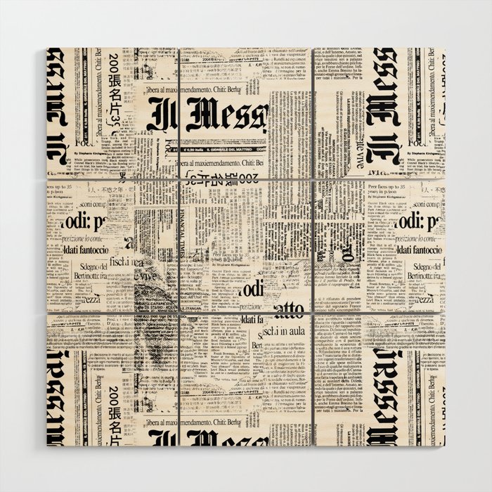 Black And White Collage Of Grunge Newspaper Fragments