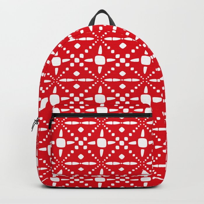 Christmas Pattern Red White 3 Backpack