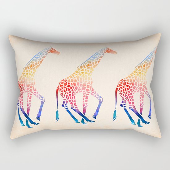 Watercolor Giraffe Rectangular Pillow
