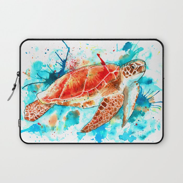 Beautiful Watercolour Turtle Laptop Sleeve