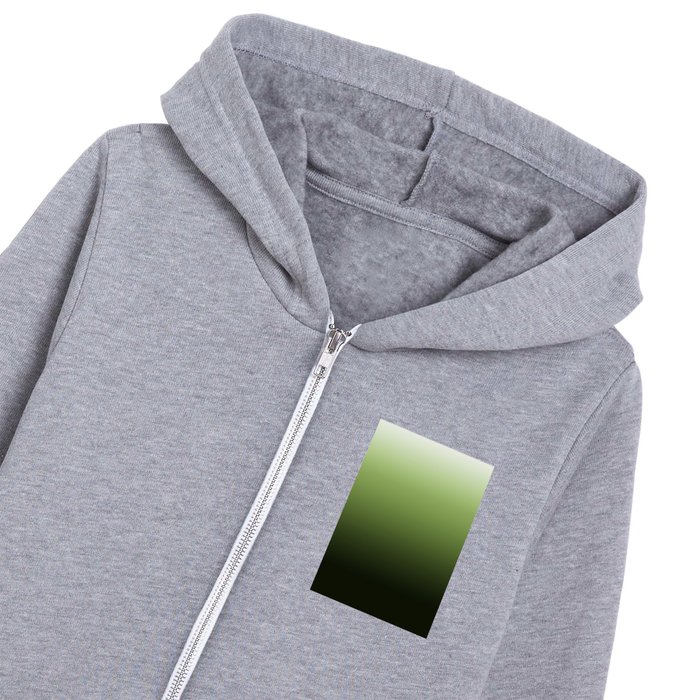 Green Black Ombre Gradient Kids Zip Hoodie