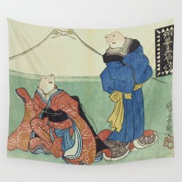 Japanese Woodblock Toads Ebi toad book Hiya Kingura Wall Tapestry