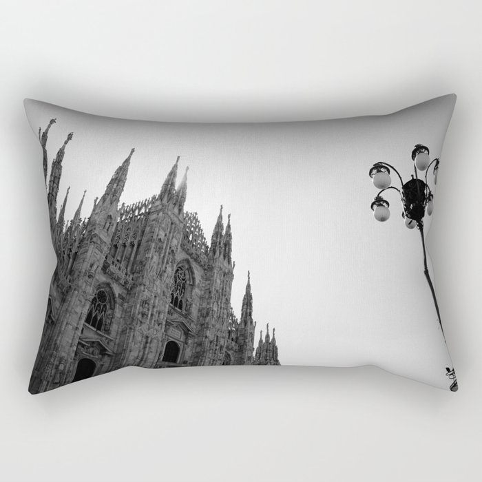 Famous Landmark in Italy | Il Duomo Art Print | Gothic Cathedral in Milan | Travel Photography Rectangular Pillow