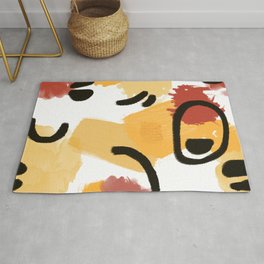Abstract Watercolor Earthy Colors Rug