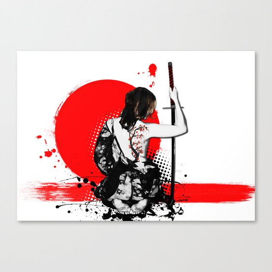 Trash Polka - Female Samurai Canvas Print
