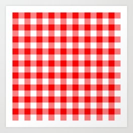 RED CHECKERED Art Print