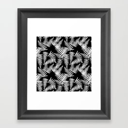 Black And White Fern Leaf Pattern Framed Art Print
